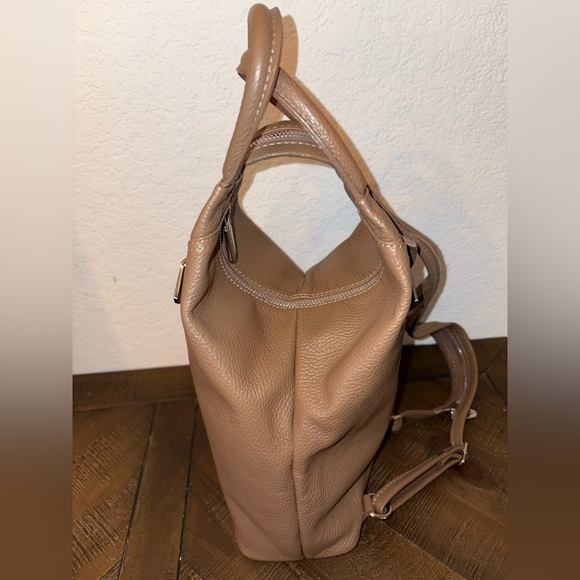 Valentina Tan Leather Backpack NWOT - Picture 8 of 12